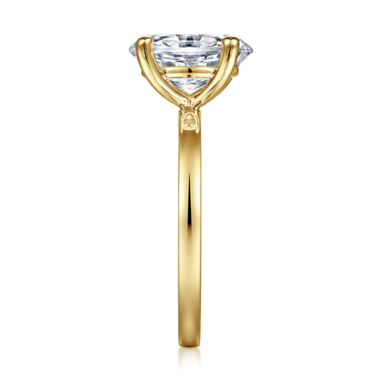 14K Yellow Gold Oval Diamond Engagement Ring angle 5