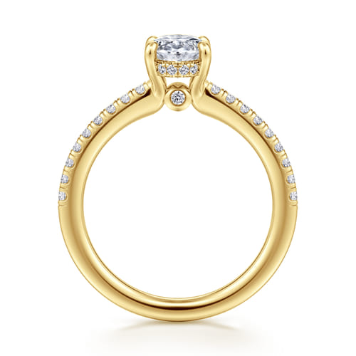 14K Yellow Gold Oval Diamond Engagement Ring