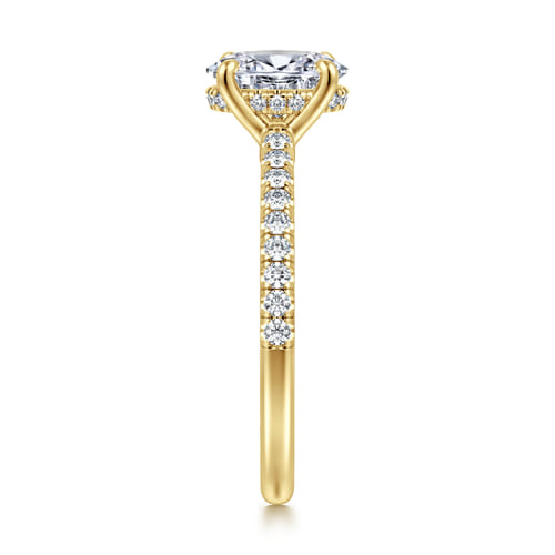 14K Yellow Gold Oval Diamond Engagement Ring
