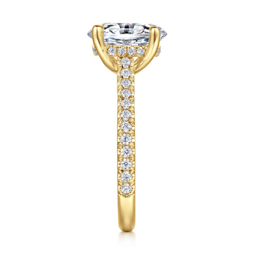 14K Yellow Gold Oval Diamond Engagement Ring