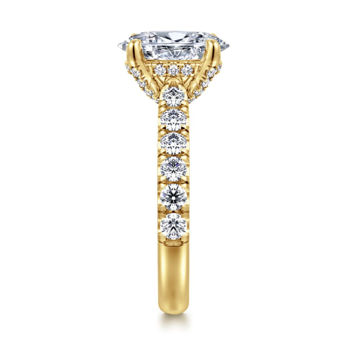14K Yellow Gold Oval Diamond Engagement Ring