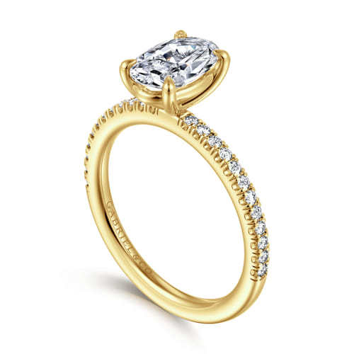 14K Yellow Gold Oval Diamond Engagement Ring 14K Yellow Gold Oval Diamond Engagement Ring