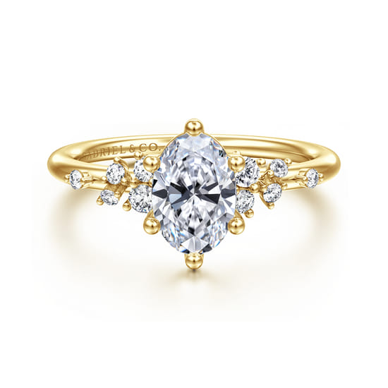 Gabriel - 14K Yellow Gold Oval Diamond Engagement Ring