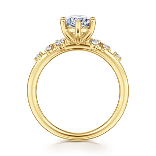 14K Yellow Gold Oval Diamond Engagement Ring