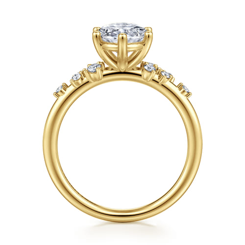 14K Yellow Gold Oval Diamond Engagement Ring