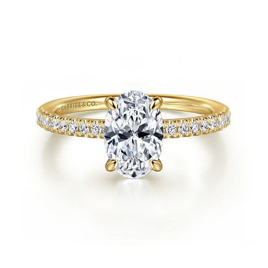 Gabriel - 14K Yellow Gold Oval Diamond Engagement Ring