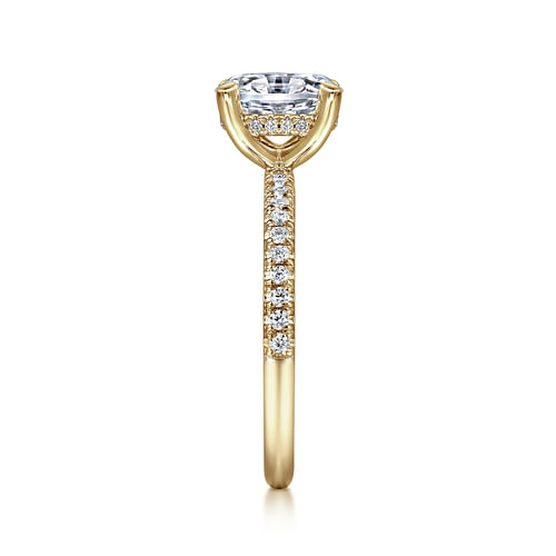 14K Yellow Gold Oval Diamond Engagement Ring