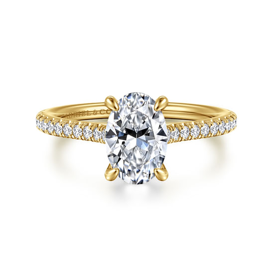 Gabriel - 14K Yellow Gold Oval Diamond Engagement Ring