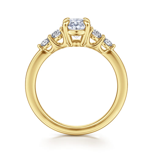 14K Yellow Gold Oval Diamond Engagement Ring