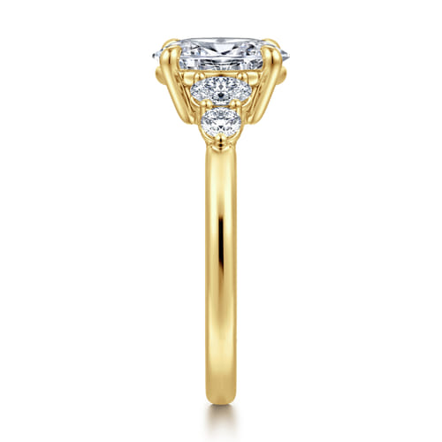 14K Yellow Gold Oval Diamond Engagement Ring