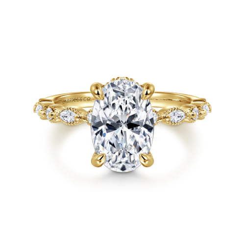 14K Yellow Gold Oval Diamond Engagement Ring 14K Yellow Gold Oval Diamond Engagement Ring