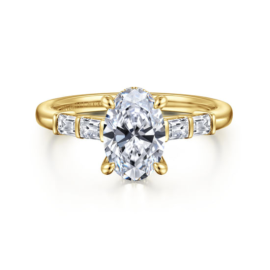 Gabriel - 14K Yellow Gold Oval Diamond Engagement Ring