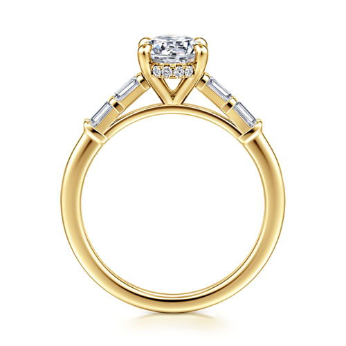 14K Yellow Gold Oval Diamond Engagement Ring
