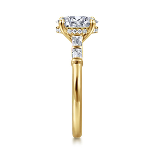 14K Yellow Gold Oval Diamond Engagement Ring