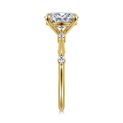 14K Yellow Gold Oval Diamond Engagement Ring