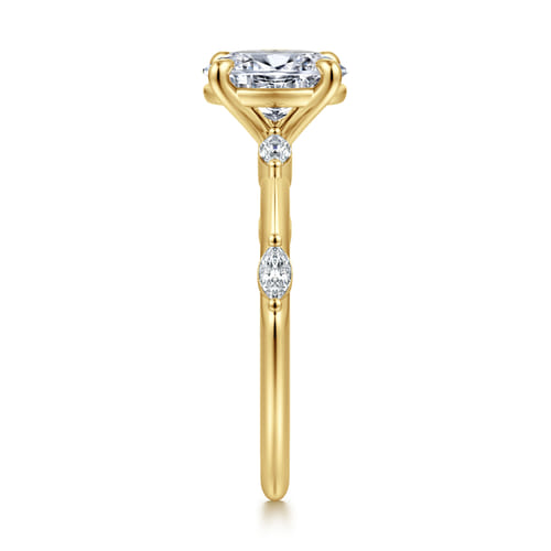14K Yellow Gold Oval Diamond Engagement Ring