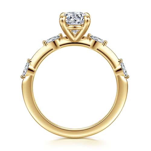 14K Yellow Gold Oval Diamond Engagement Ring