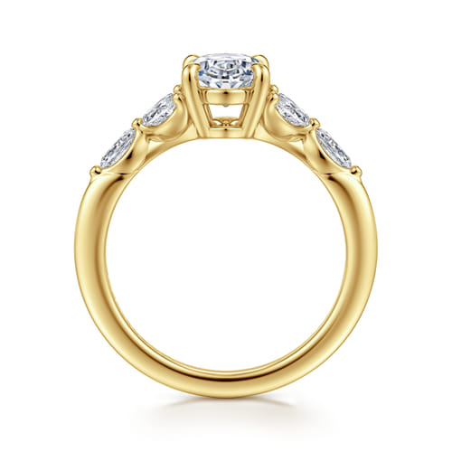 14K Yellow Gold Oval Diamond Engagement Ring