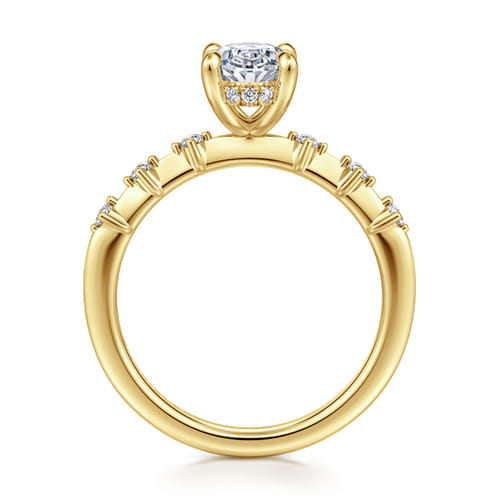 14K Yellow Gold Oval Diamond Engagement Ring