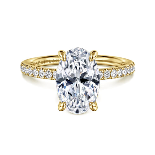 14K Yellow Gold Oval Diamond Engagement Ring