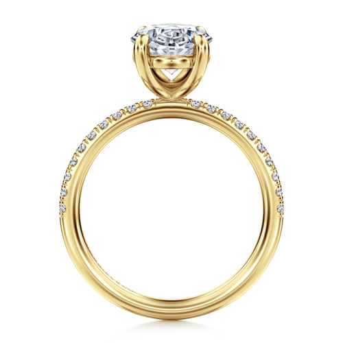14K Yellow Gold Oval Diamond Engagement Ring
