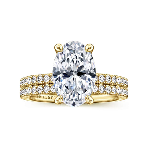 14K Yellow Gold Oval Diamond Engagement Ring