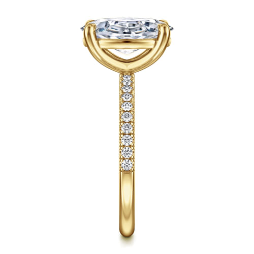14K Yellow Gold Oval Diamond Engagement Ring