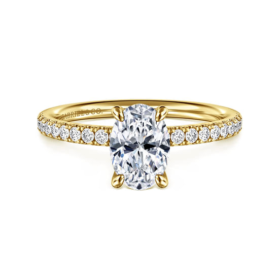 Gabriel - 14K Yellow Gold Oval Diamond Engagement Ring