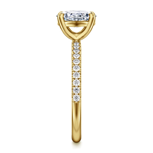 14K Yellow Gold Oval Diamond Engagement Ring