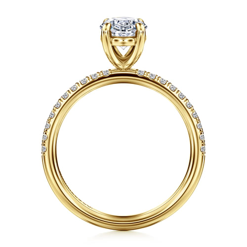 14K Yellow Gold Oval Diamond Engagement Ring