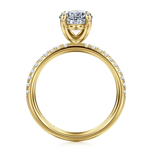 14K Yellow Gold Oval Diamond Engagement Ring