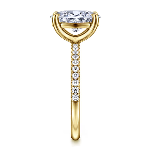 14K Yellow Gold Oval Diamond Engagement Ring