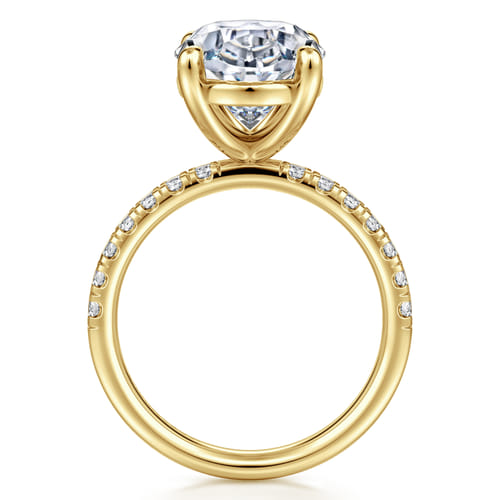 14K Yellow Gold Oval Diamond Engagement Ring