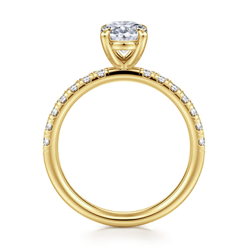 14K Yellow Gold Oval Diamond Engagement Ring