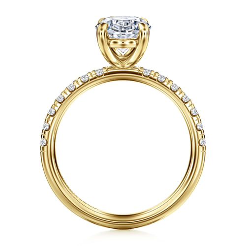 14K Yellow Gold Oval Diamond Engagement Ring