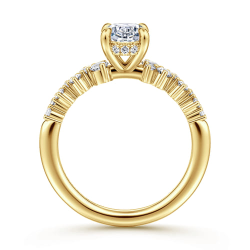 14K Yellow Gold Oval Diamond Engagement Ring