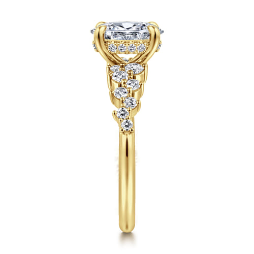 14K Yellow Gold Oval Diamond Engagement Ring