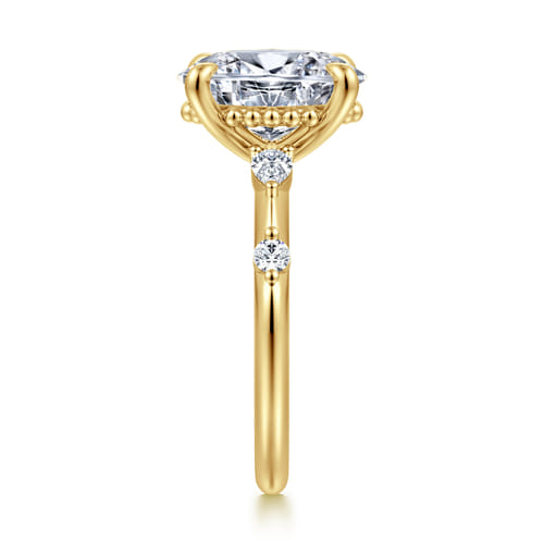 14K Yellow Gold Oval Diamond Engagement Ring