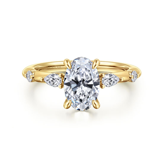 Gabriel - 14K Yellow Gold Oval Diamond Engagement Ring