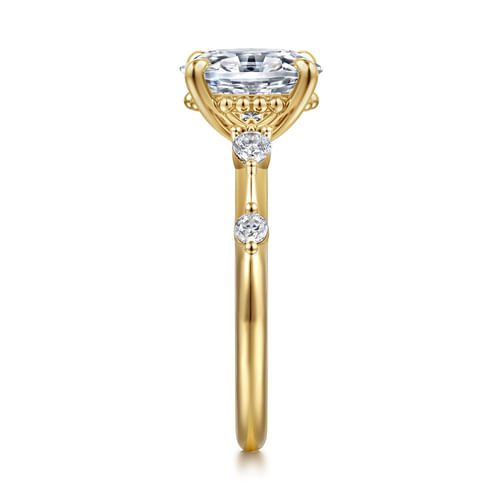 14K Yellow Gold Oval Diamond Engagement Ring