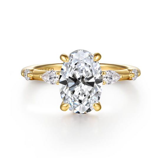 Gabriel - 14K Yellow Gold Oval Diamond Engagement Ring