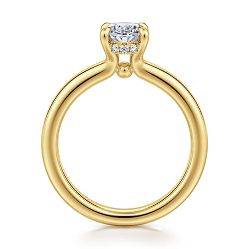 14K Yellow Gold Oval Diamond Engagement Ring