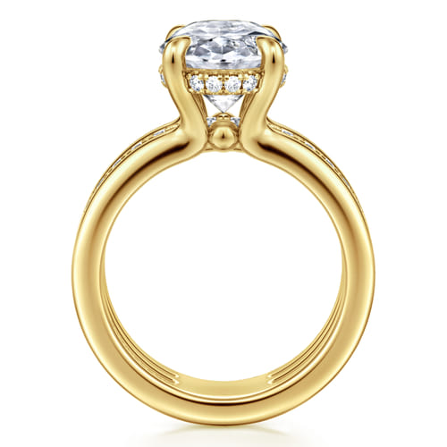 14K Yellow Gold Oval Diamond Engagement Ring