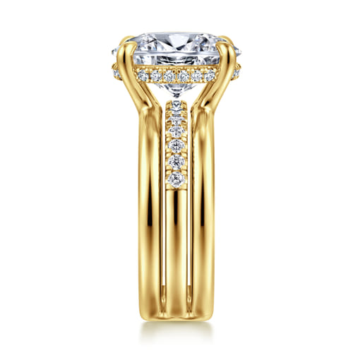 14K Yellow Gold Oval Diamond Engagement Ring