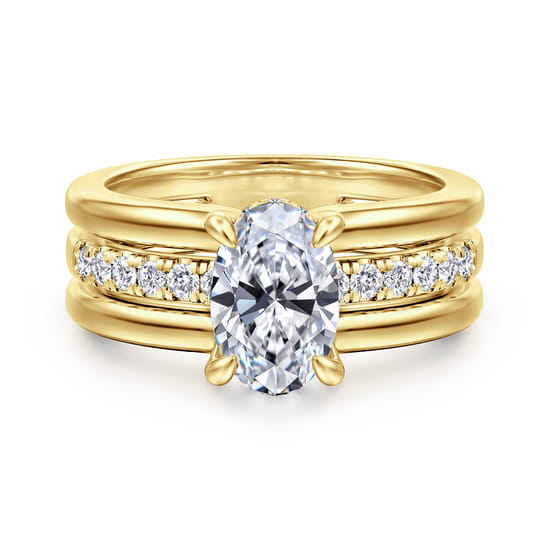 Gabriel - 14K Yellow Gold Oval Diamond Engagement Ring