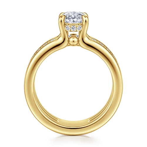 14K Yellow Gold Oval Diamond Engagement Ring