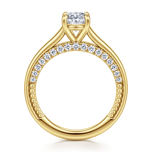 14K Yellow Gold Oval Diamond Engagement Ring