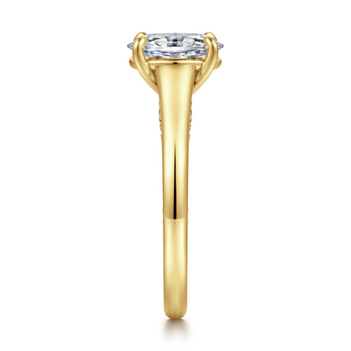 14K Yellow Gold Oval Diamond Engagement Ring