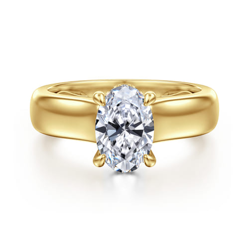 14K Yellow Gold Oval Diamond Engagement Ring