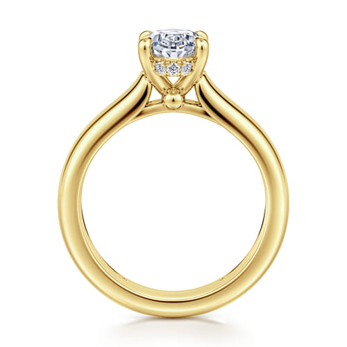 14K Yellow Gold Oval Diamond Engagement Ring